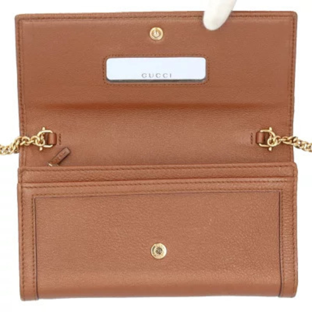 Gucci Shoulder Bamboo Bag Brown Leather Wallet Chain - Picture 8 of 8